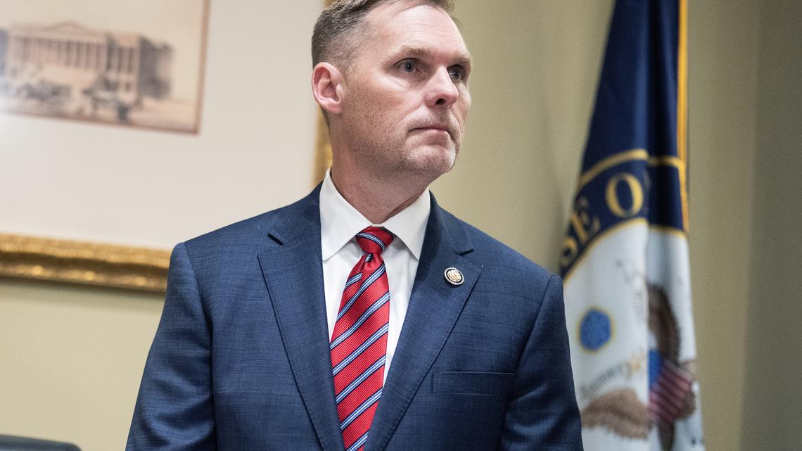 House Ethics Chairman Michael Guest, R-Miss., arrives for a House Ethics Committee adjudicatory hearing at the Longworth building on Thursday, March 26, in Washington D.C.