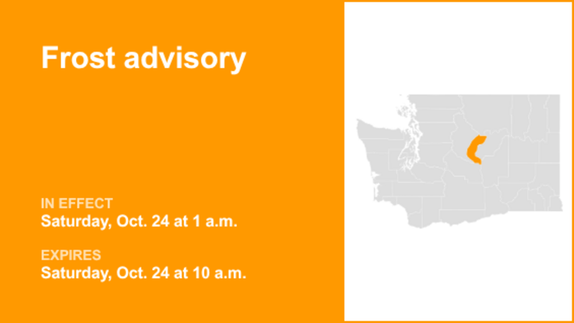 UPDATE: The current frost advisory for Wenatchee area will be expiring at 10 a.m. 