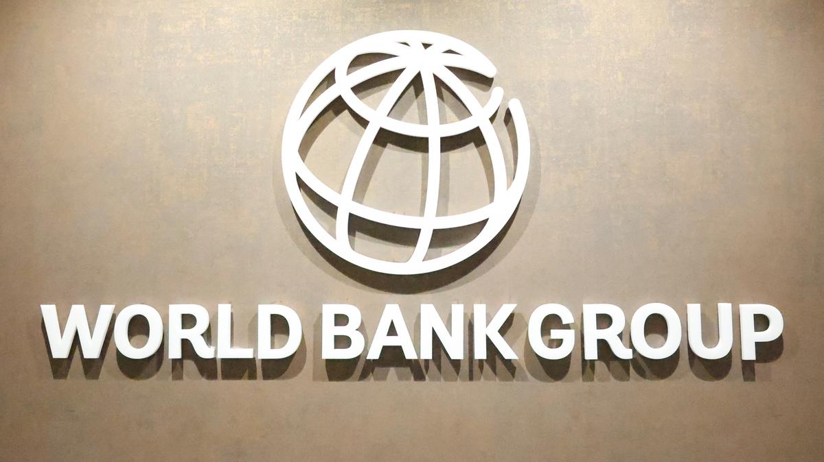 The World Bank Group logo is displayed on a office wall at the International Finance Corporation (IFC) in Karachi, Pakistan February 4, 2026. REUTERS/Akhtar Soomro