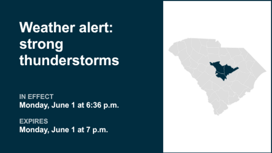 UPDATE: Pea-sized hail foreseen with thunderstorms to hit South Carolina Tuesday 