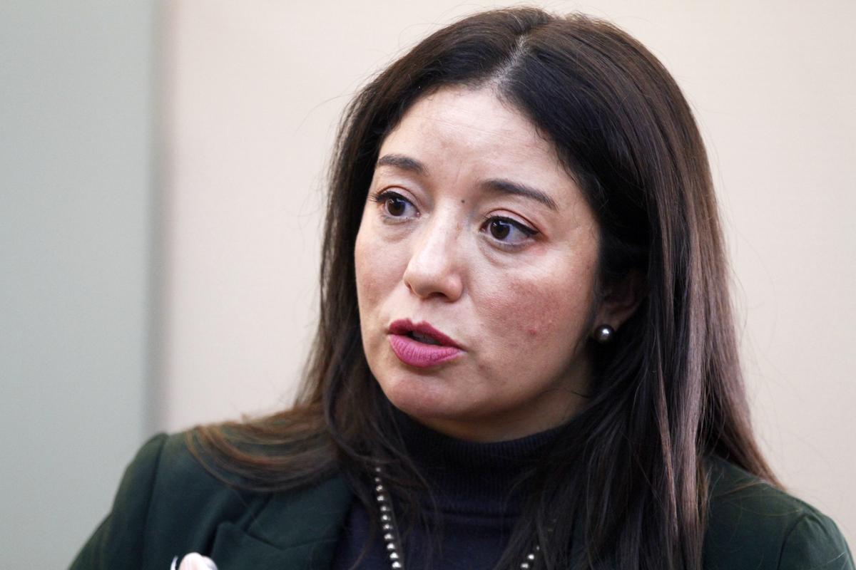  Democratic state Representative Andrea Romero talks about launching a bipartisan truth commission into activity at a secluded desert ranch where financier and sex offender Jeffrey Epstein once entertained guests, and whether local authorities looked the other way, on February 17, 2026, in Santa Fe, New Mexico. 