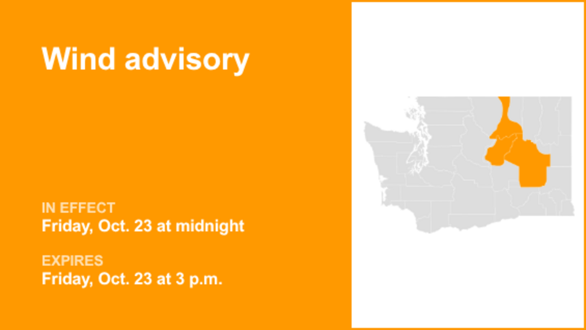 UPDATE: Wind advisory issued for Eastern Washington until Friday afternoon 