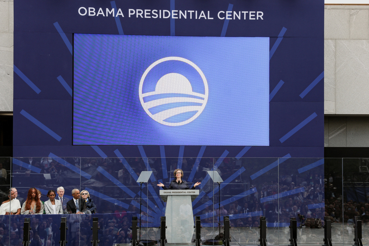 CEO of The Obama Foundation Valerie Jarrett speaks during a dedication ceremony for the opening of the Obama Presidential Center, in Chicago, Illinois, U.S., June 18, 2026. REUTERS/Brendan McDermid