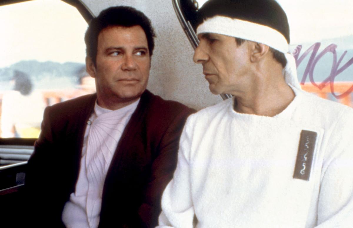 STAR TREK IV: THE VOYAGE HOME, William Shatner, Leonard Nimoy, 1986.©Paramount/courtesy Everett Collection