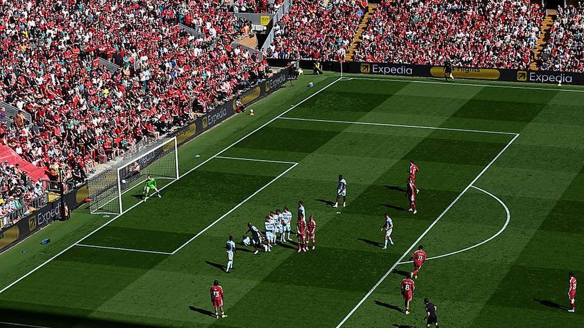 The woodwork denied Mohamed Salah a goal. | Liverpool FC/Getty Images 