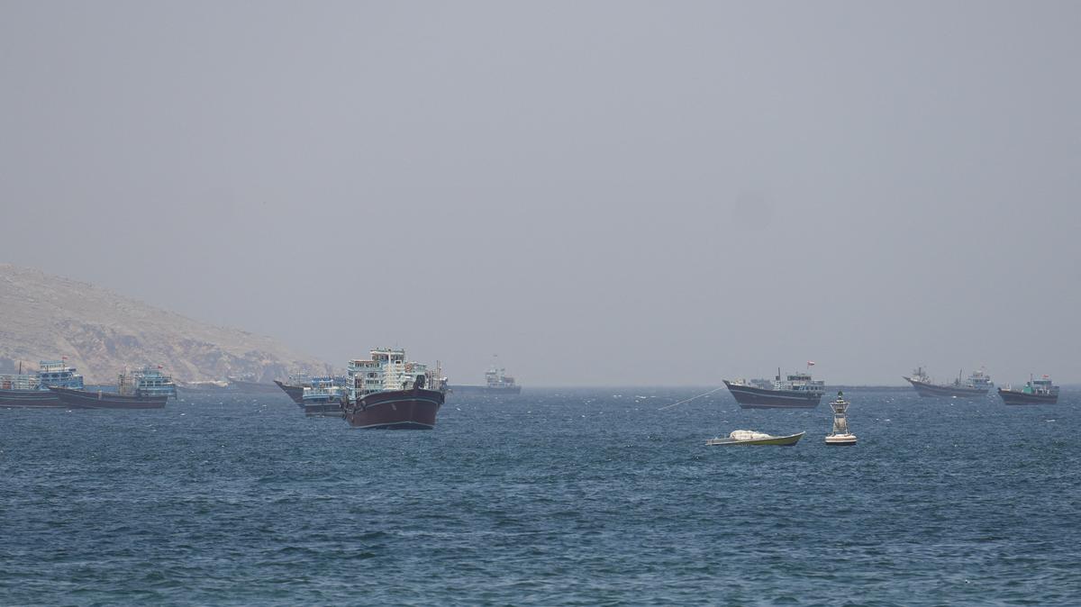 Ships and boats in the Strait of Hormuz, Musandam, Oman, May 4, 2026. REUTERS/Stringer