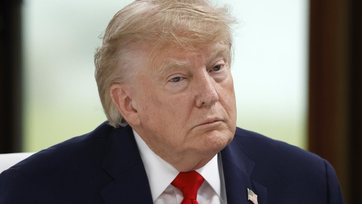 President Donald Trump attends a working session at Hotel Royal during the G7 summit in Evian-les-Bains, France, Tuesday. He told reporters that he would send the Iran deal to Congress for approval. Photo by Yoan Valat/EPA