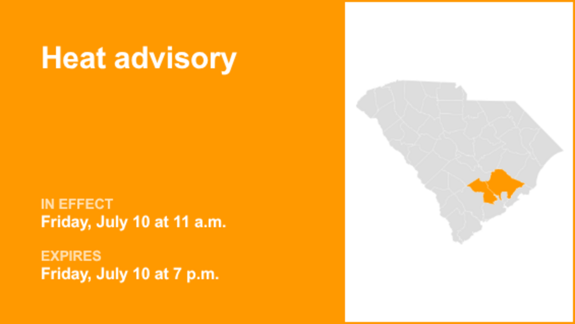 UPDATE: Heat advisory for Inland Berkeley and Dorchester County for Friday 