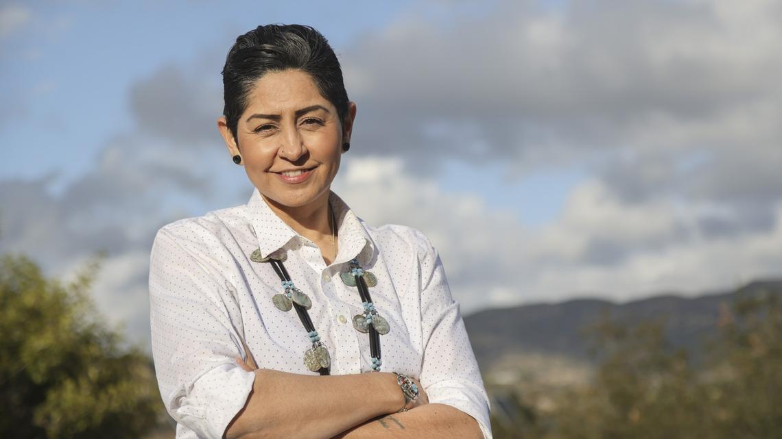 Jamul Indian Village chairwoman Erica M. Pinto poses for photos at the Jamul Indian Village on Wednesday, March 10, 2021 in San Diego, CA. (Eduardo Contreras / The San Diego Union-Tribune)