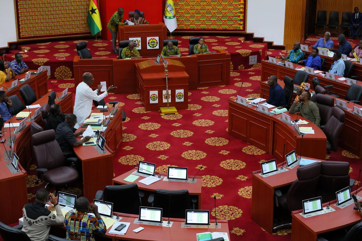 Ghanaian lawmakers attend a parliamentary session on the Human Sexual Rights and Family Values Bill in Accra, Ghana, May 29, 2026. REUTERS/Francis Kokoroko