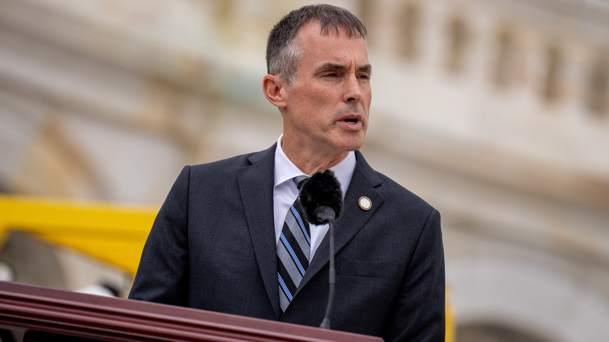 Architect of the U.S. Capitol Thomas Austin speaks during the first nail ceremony for the construction of the presidential inauguration platform on the West Front of the U.S. Capitol Building on Sept. 18, 2024, in Washington, D.C. (Andrew Harnik/Getty Images/TNS)