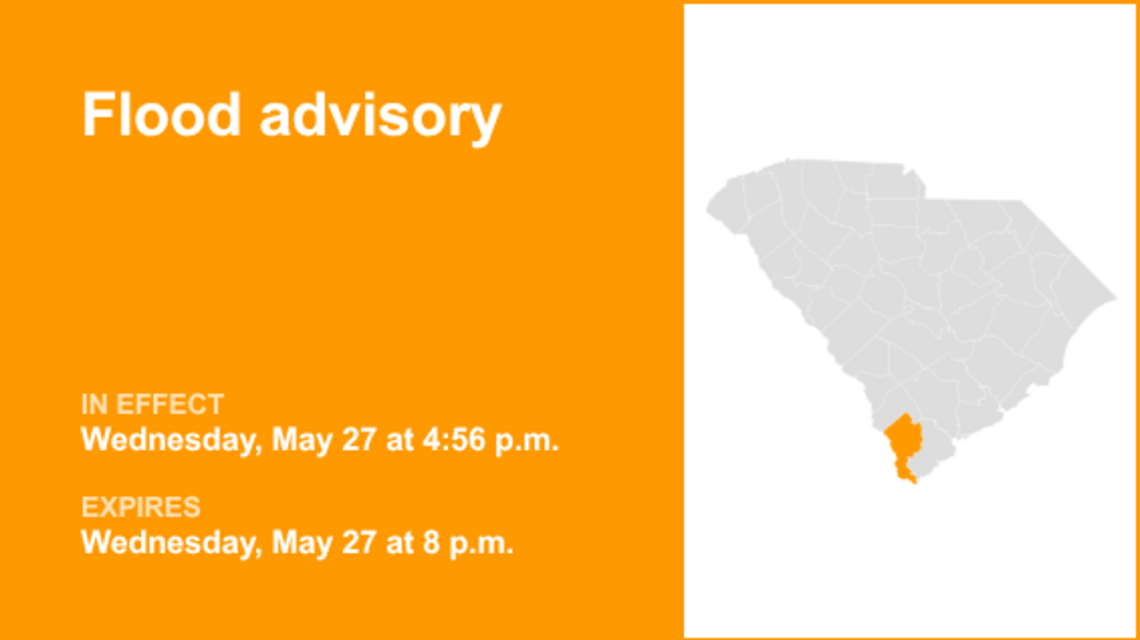 Jasper County under a flood advisory until Wednesday evening due to persistent downpours 