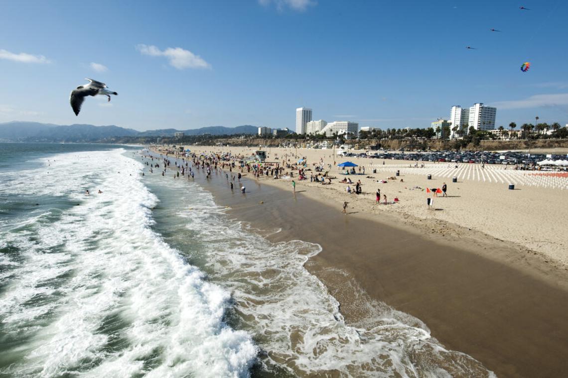  Santa Monica Beach consistently ranks among L.A.’s top five cleanest family beaches. Photo credit: Visit California 
