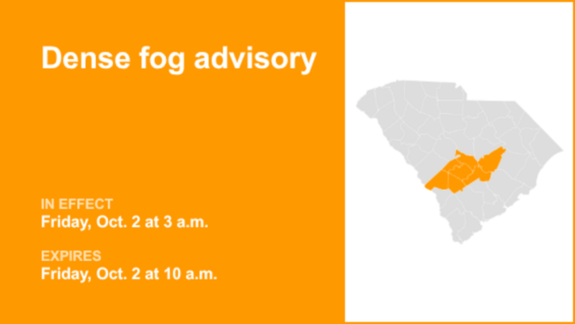 UPDATE: South Carolina under a dense fog advisory until Friday morning 