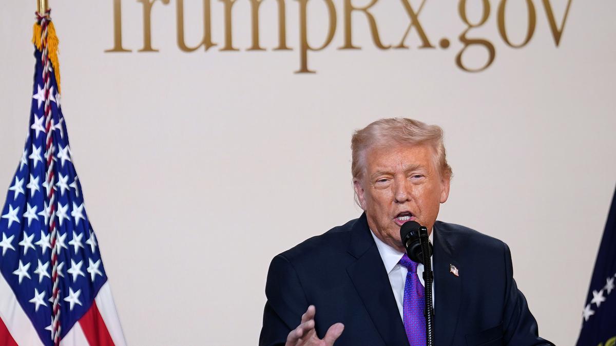President Trump Announces TrumpRx From The White House. U.S. President Donald Trump speaks during an event on drug pricing in the South Court Auditorium on the White House campus on February 5, 2026 in Washington, DC. 