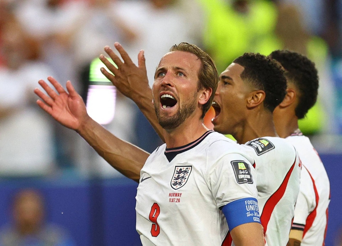  July 11, 2026; Miami Gardens, Florida, U.S.; England's Harry Kane celebrates after the match. Mandatory Credit: Nathan Ray Seebeck-Imagn Images 