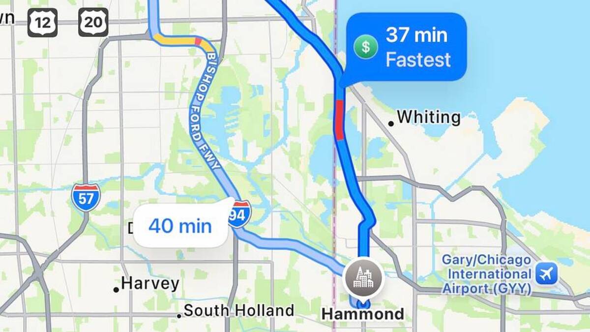  The drive from Soldier Field in Chicago to Hammond, Ind. | Apple Maps 