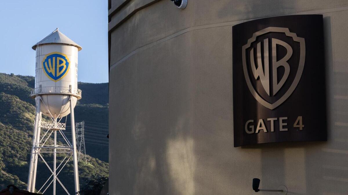 BURBANK, CA - DECEMBER 11: Warner Bros. Studio Gate 4 entrance in Burbank, CA on Thursday, Dec. 11, 2025. Netflix is buying the entertainment giant for $72 billion. (Myung J. Chun / Los Angeles Times)