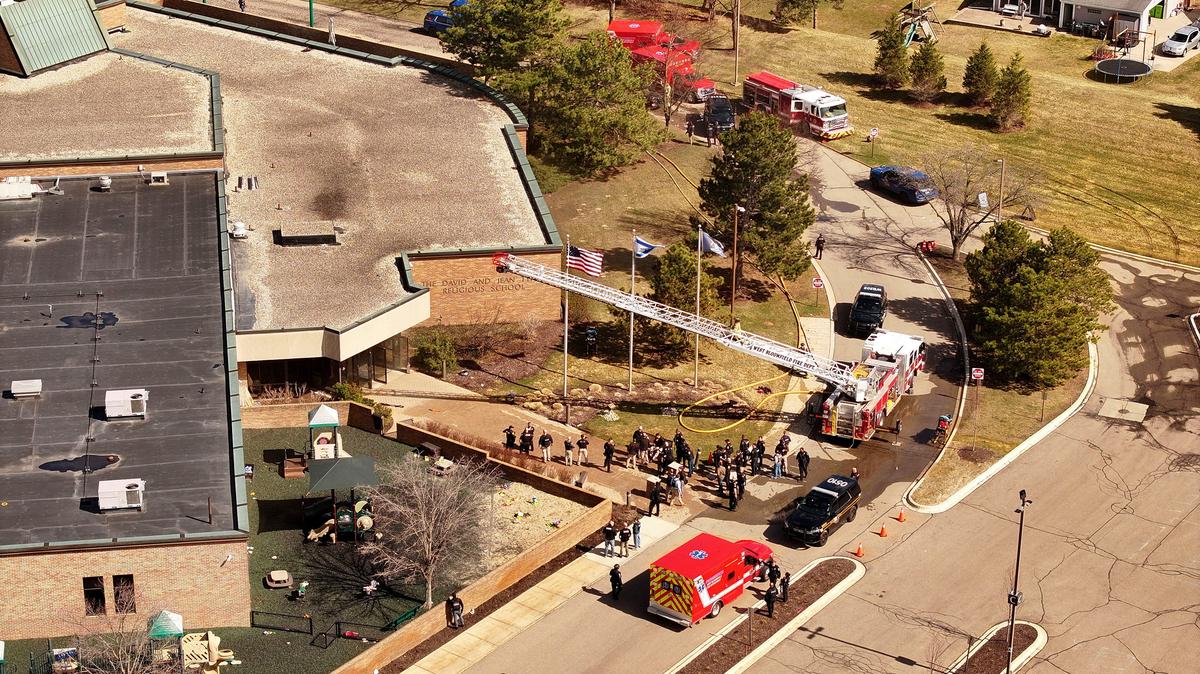 Active shooter scene at Temple Israel, in West Bloomfield, Michigan, on March 12, 2026. (David Guralnick/The Detroit News/TNS)