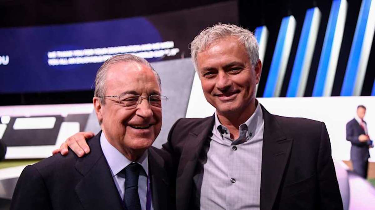 Jose Mourinho (right) has always kept a good relationship with Florentino Pérez. | Franck Fife/AFP/Getty Images 