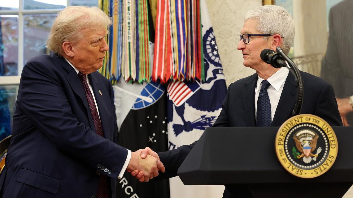 Trump compliments outgoing Apple CEO Tim Cook, but adds vulgar insult 
