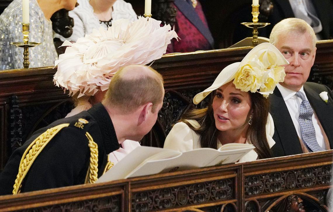 The Royal Debut Kate first wore the delicate hat while Meghan and Harry exchanged vows inside St George's Chapel in Windsor Castle on May 19, 2018. During the ceremony, the mother-of-three chatted with her husband, who sat one seat away from her. Photo by JONATHAN BRADY/POOL/AFP via Getty Images