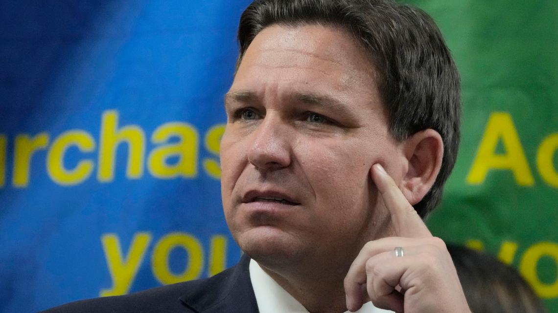 Florida Gov. Ron DeSantis listens to a question during a press conference on Sept. 7 in Miami.