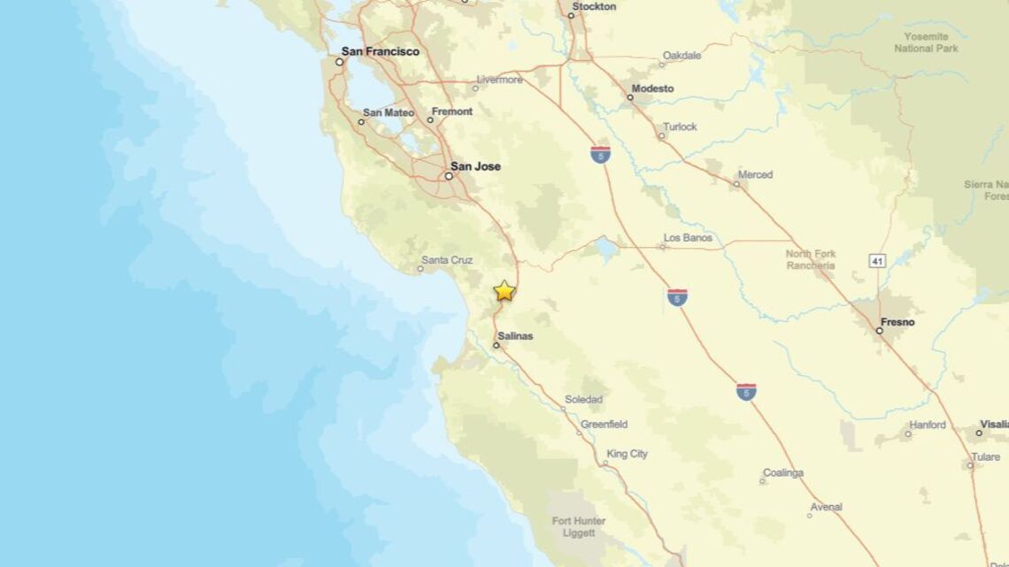 Earthquake of magnitude 2.2 recorded near Aromas, CA on June 15 