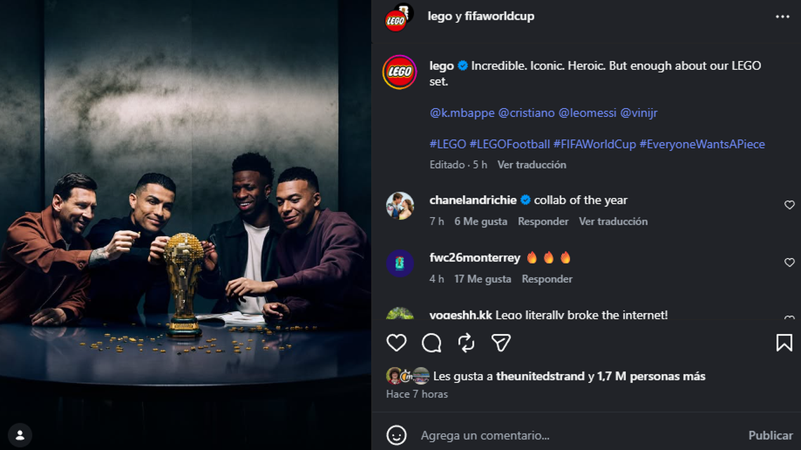 LEGO une a Messi, Cristiano, Mbappé y Vinícius en duelo de leyendas 