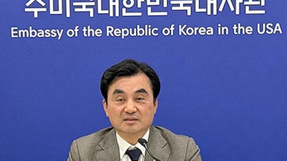 South Korean Defense Minister Ahn Gyu-back attends a press conference for South Korean correspondents at the South Korean Embassy in Washington, DC, USA, 12 May 2026 (issued 13 May 2026). Photo by YONHAP / EPA
                                            
