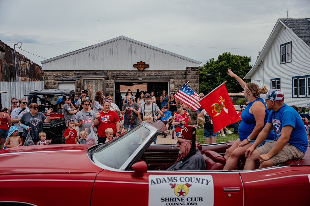 The Fourth of July parade in the small town of New Market, Iowa, July 4, 2026. America celebrates the 250th anniversary of its independence today, with people from one end of the country to the other marking the milestone with fireworks, parades and concerts. (Jamie Kelter Davis/The New York Times)
