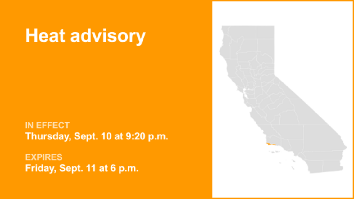 Heat advisory for Santa Barbara County Southwestern Coast until Friday evening 