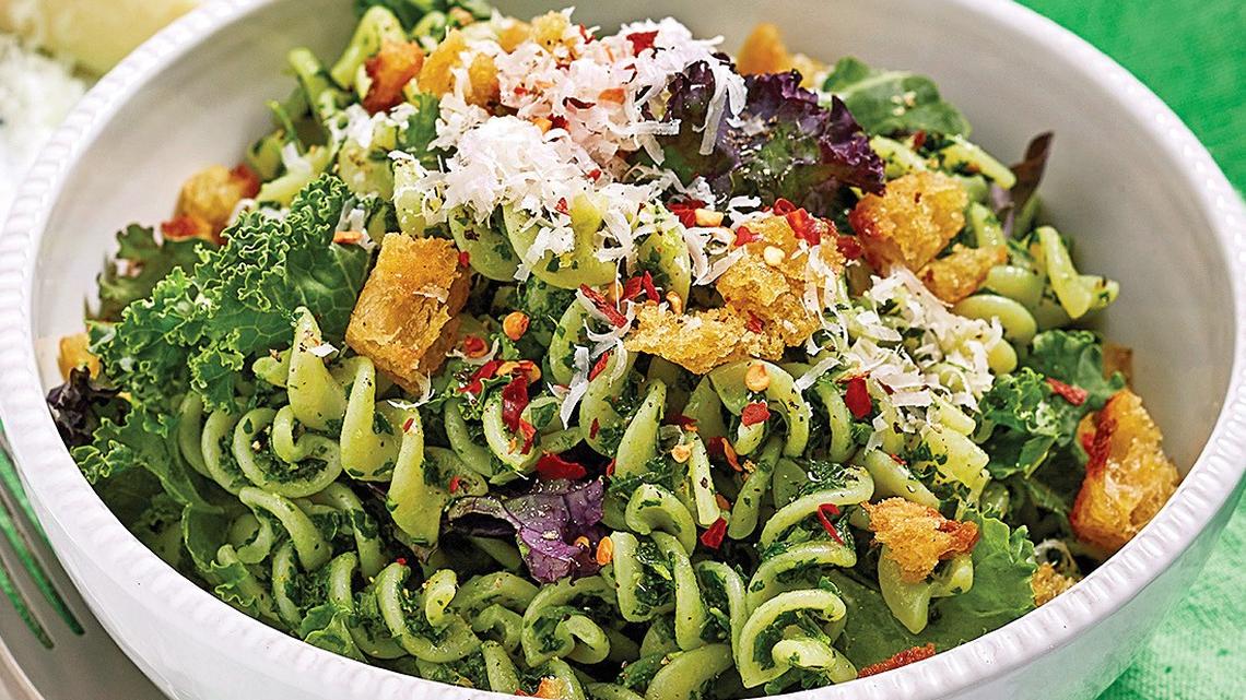 Pasta with Kale Pesto Recipe is the Healthy Comfort Food You’ll Be Making on Repeat
