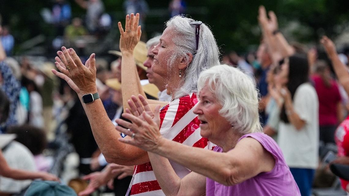 Trump-backed faith event features conservative Christians as critics decry blurring of church-state lines 