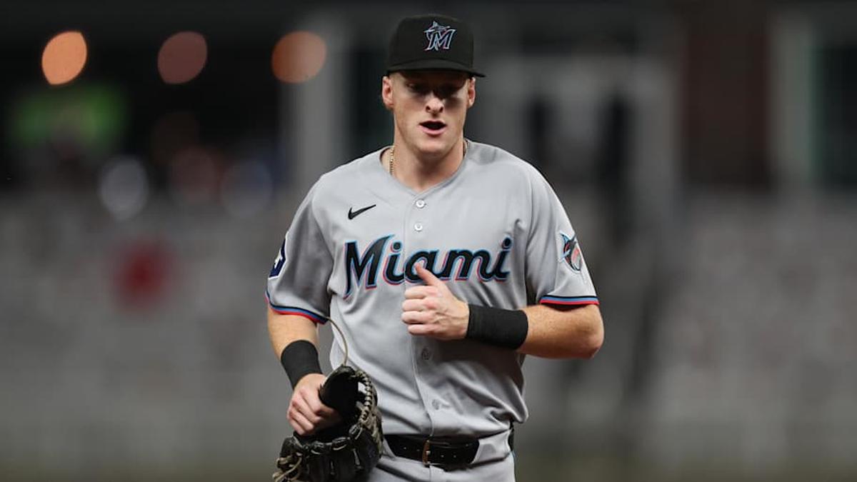  Marlins right fielder Owen Caissie is struggling mightily despite his top prospect billing. | Mady Mertens-Imagn Images 