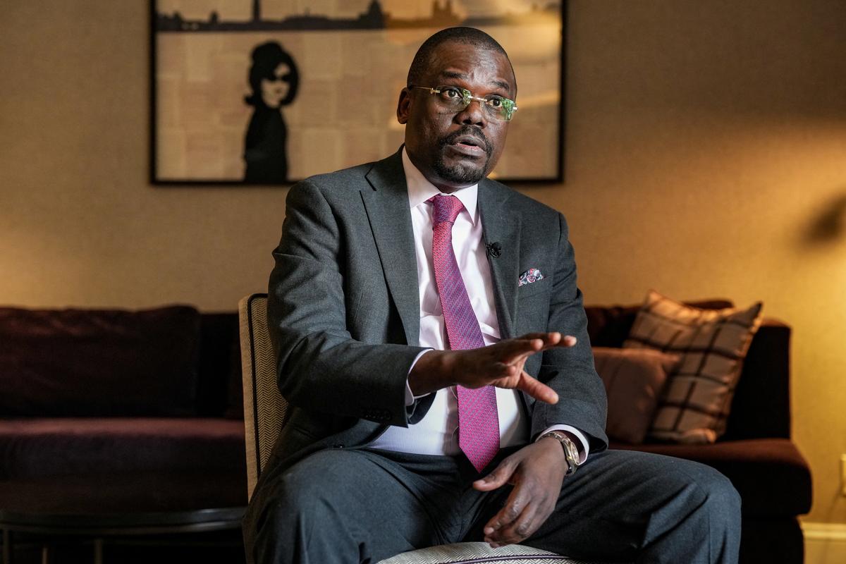 Jean Kaseya, Director General of the Africa CDC, during an interview at the Fairmont Hotel in Washington, D.C., U.S., April 13, 2026. REUTERS/Ken Cedeno