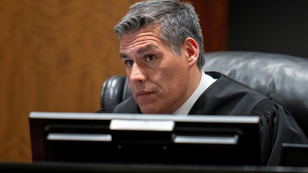 Judge Tony Graf presides over a hearing for Tyler Robinson, accused in the fatal shooting of conservative activist Charlie Kirk, at the 4th District Court in Provo, Utah, U.S., April 17, 2026.  Trent Nelson/Pool via REUTERS