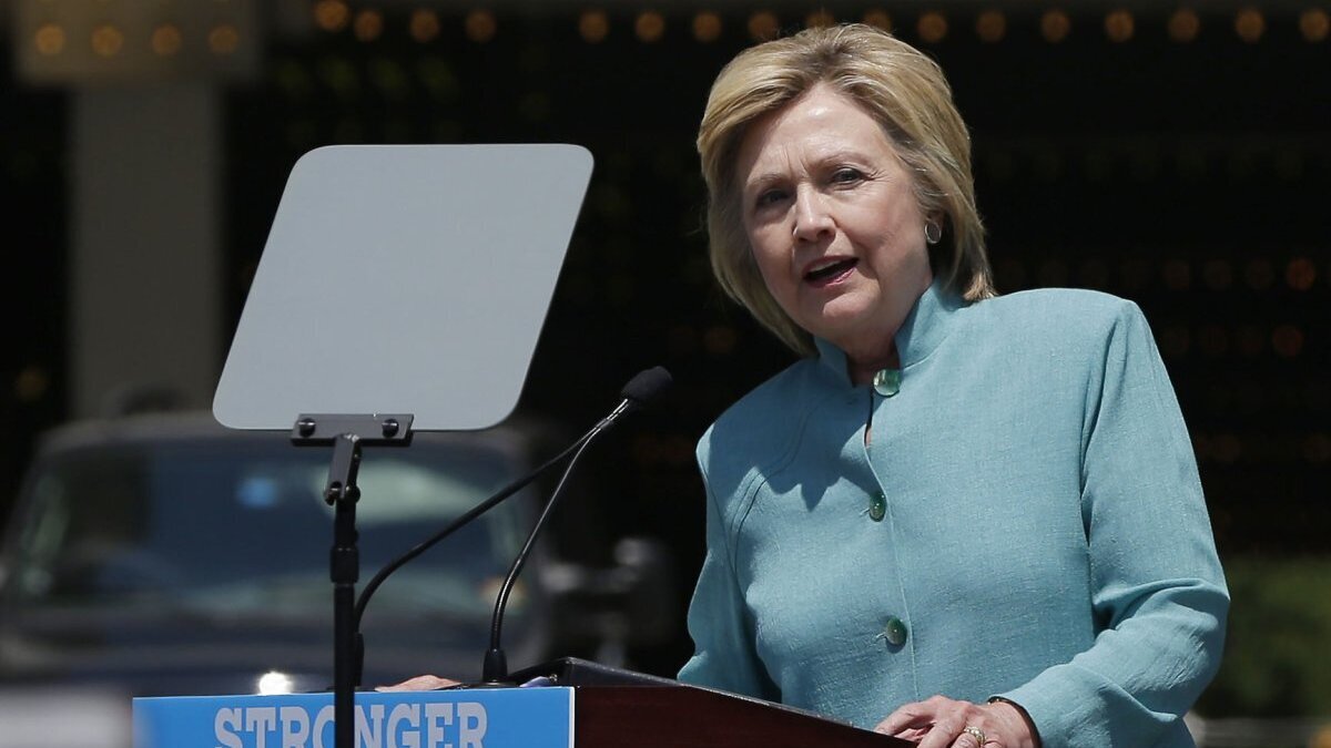 Democratic candidate for president Hillary Clinton gives a speech by the Trump Plaza on the Atlantic City boardwalk in Atlantic City, N.J., on July 6, 2016. A day earlier, FBI Director James Comey recommended no criminal charges against Clinton for her handling of classified information while she was secretary of state. File Photo by John Angelillo/UPI