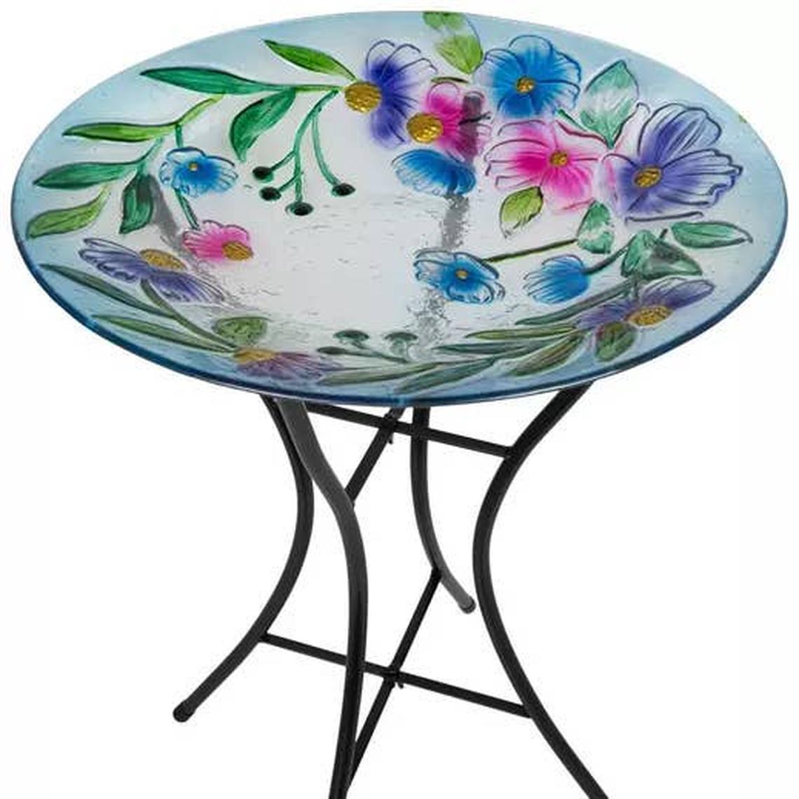  Hobby Lobby's Flowers & Bees Glass Bird Bath, Now on Sale.