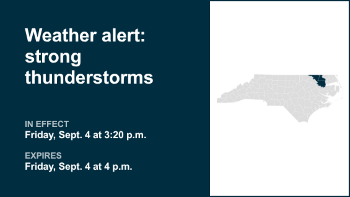 UPDATE: Prepare for strong thunderstorms in Eastern North Carolina Friday evening 