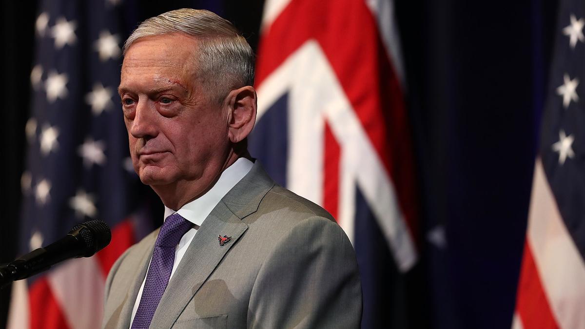 Former U.S. Secretary of Defense James Mattis spoke about America’s place in a dangerous world in Pasco. In this file photo, he is at Stanford University in California.