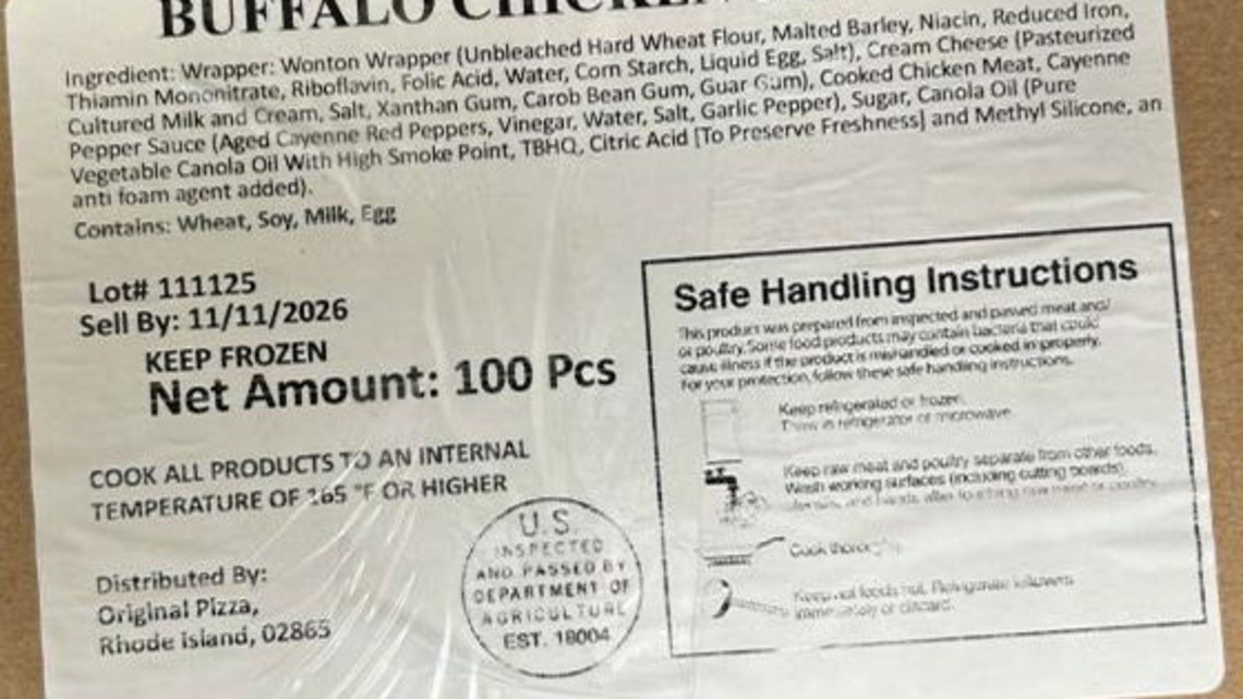 Nearly 25K pounds of frozen Buffalo chicken products recalled. See list 