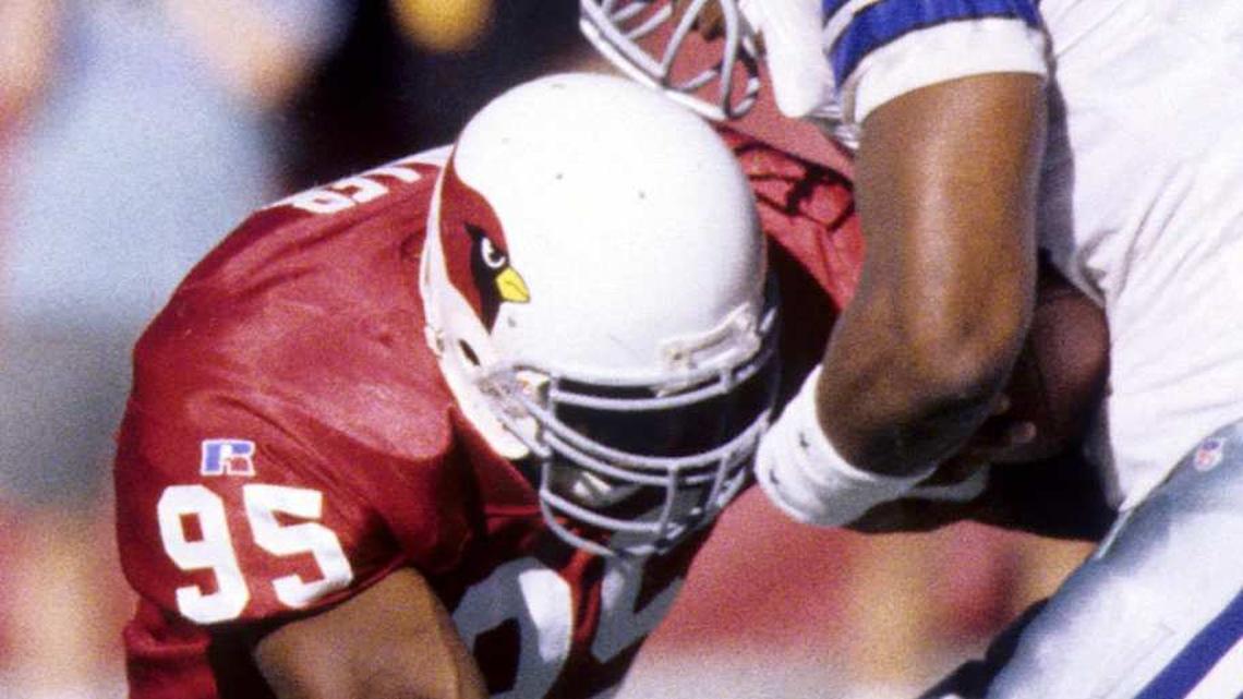  Dec 8, 1996; Tempe, AZ, USA; FILE PHOTO; Arizona Cardinals linebacker Jamir Miller (95) in action the Dallas Cowboys at Sun Devil Stadium. Mandatory Credit: James D. Smith-Imagn Images | James D. Smith-Imagn Images 