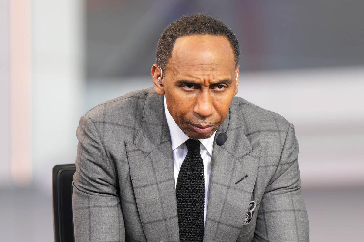  Stephen A. Smith on the ESPN NBA Countdown live set at Intuit Dome. 