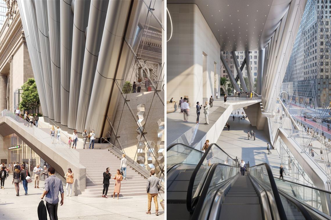  Renderings of the base of 175 Park Avenue. 