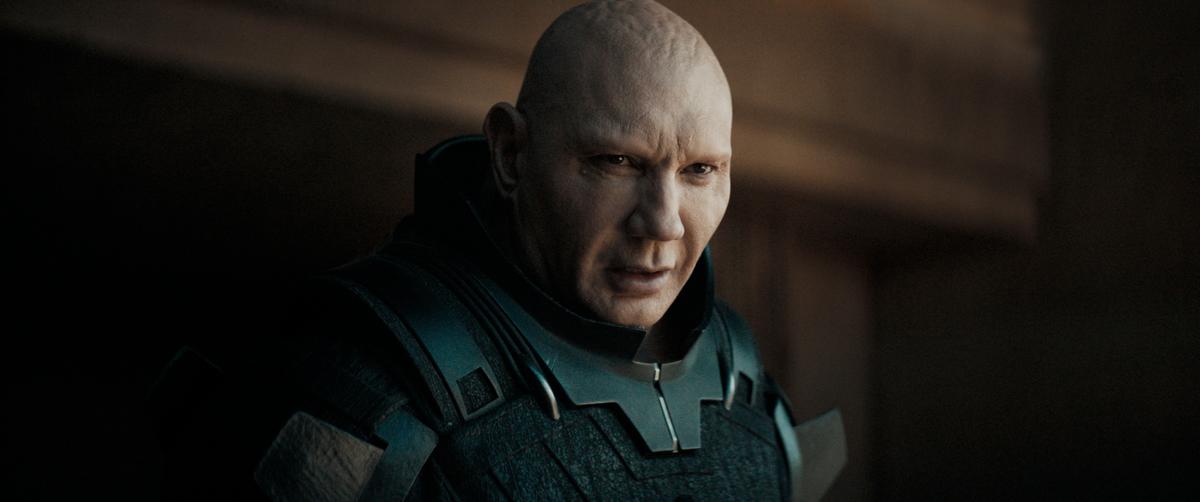 This image released by HBO Max shows Dave Bautista in a scene from “Dune.”