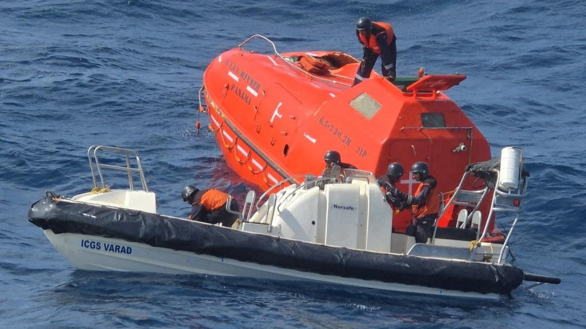 Indian authorities locate beacon, lifeboat of missing cargo ship, say no survivors found 