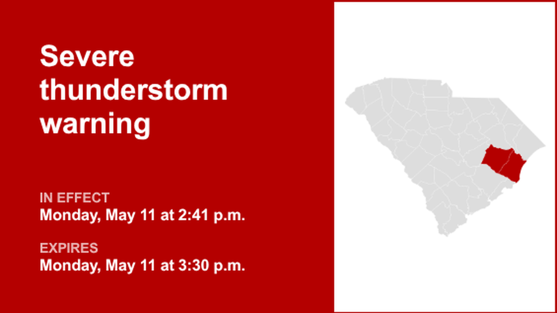 UPDATE: Severe thunderstorm warning previously issued will expire at 3:30 p.m. 