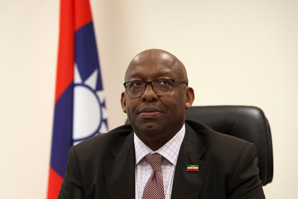 Mahmoud Adam Jama Galaal, Somaliland's representative to Taiwan, looks on as he speaks to journalists before the opening of the new Somaliland representative office in Taipei, Taiwan June 12, 2026. REUTERS/Tsai Hsin-Han