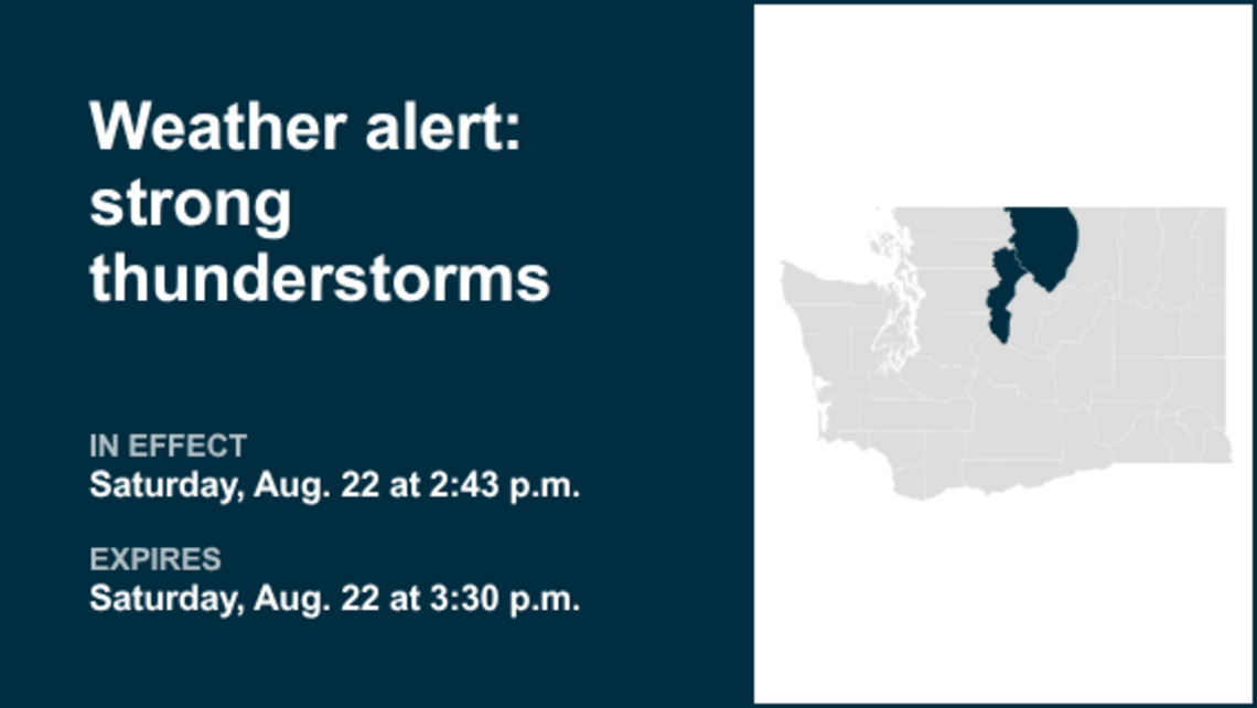 UPDATE: Weather alert for Central Washington early Saturday evening, says the NWS 